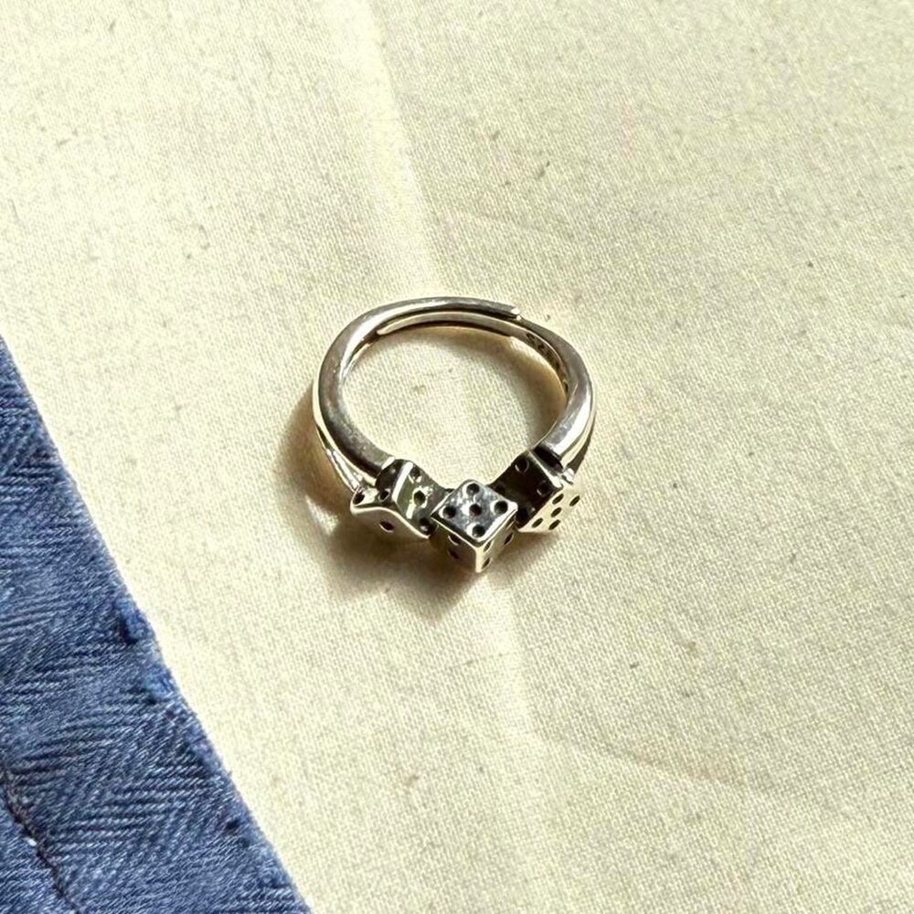 dice stack silver ring - Picture 5 of 8
